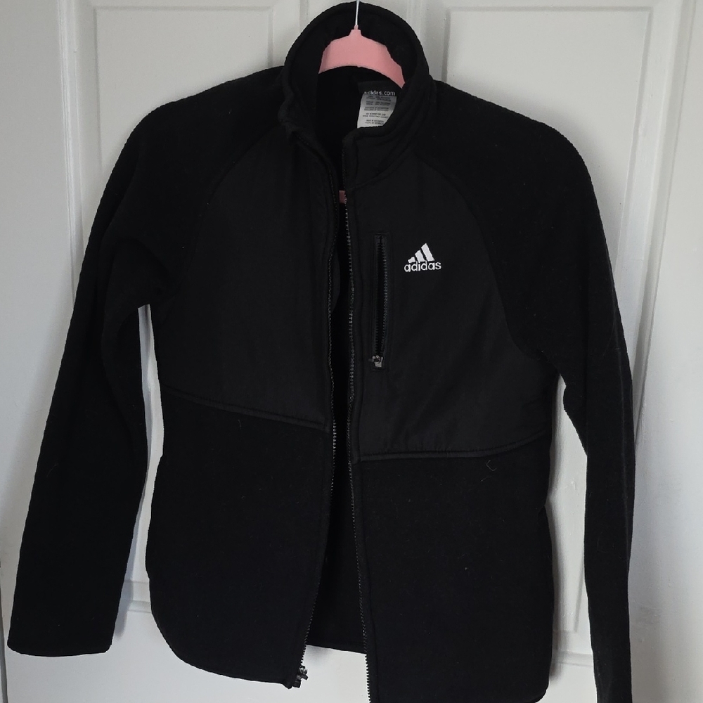 Adidas Black Zip-Up Fleece Jacket